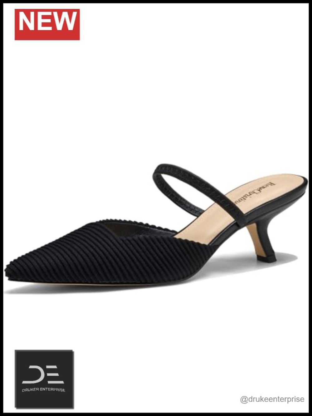 Women's Slingback Kitten Heel Pumps Comfortable Pointed Toe Mules Slip On